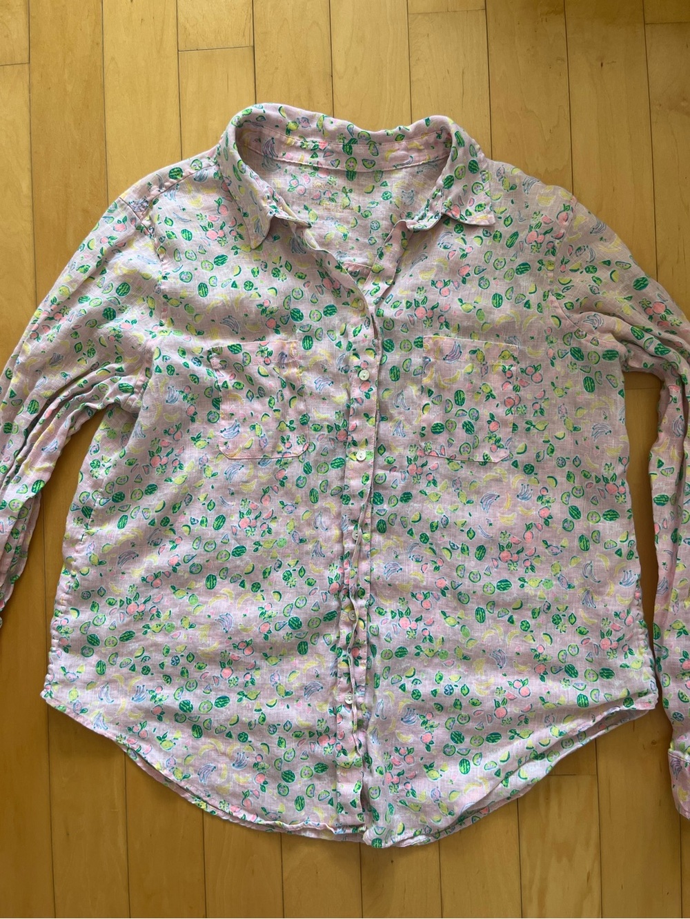 Lily Pulitzer Sea View Linen Button Down Top